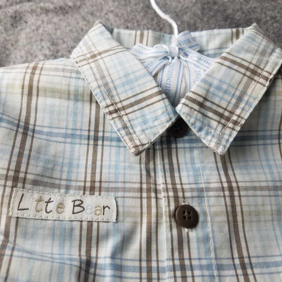 NWT! 3-6 Mos Button down Shirt & khaki shorts set - Picture 3 of 6